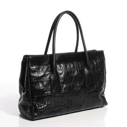 Chanel Lambskin Square Stitched Lax Shopping Tote Black 3 of 7