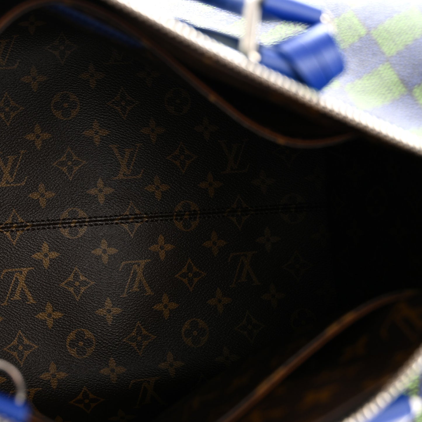 Damier Heritage Speedy Bandouliere 40 Blue Green