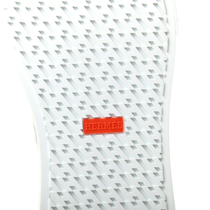 Hermes Perforated Calfskin Mens Clap High Top Sneakers 41.5 White 6 of 9