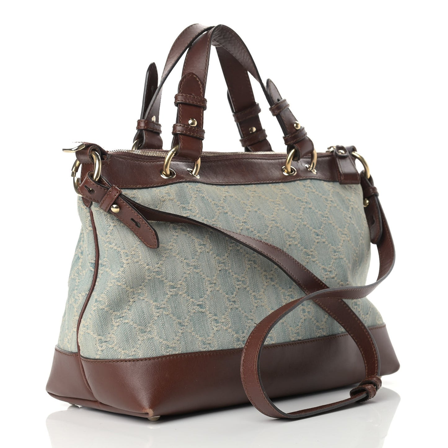Denim Monogram Valentine Top Handle Bag