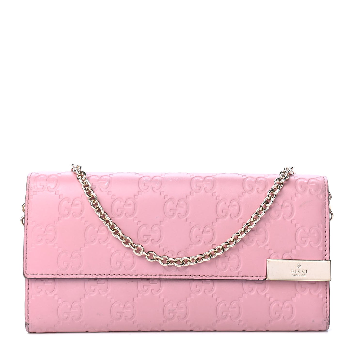 Guccissima Signature Dice Chain Wallet Carmine Rose