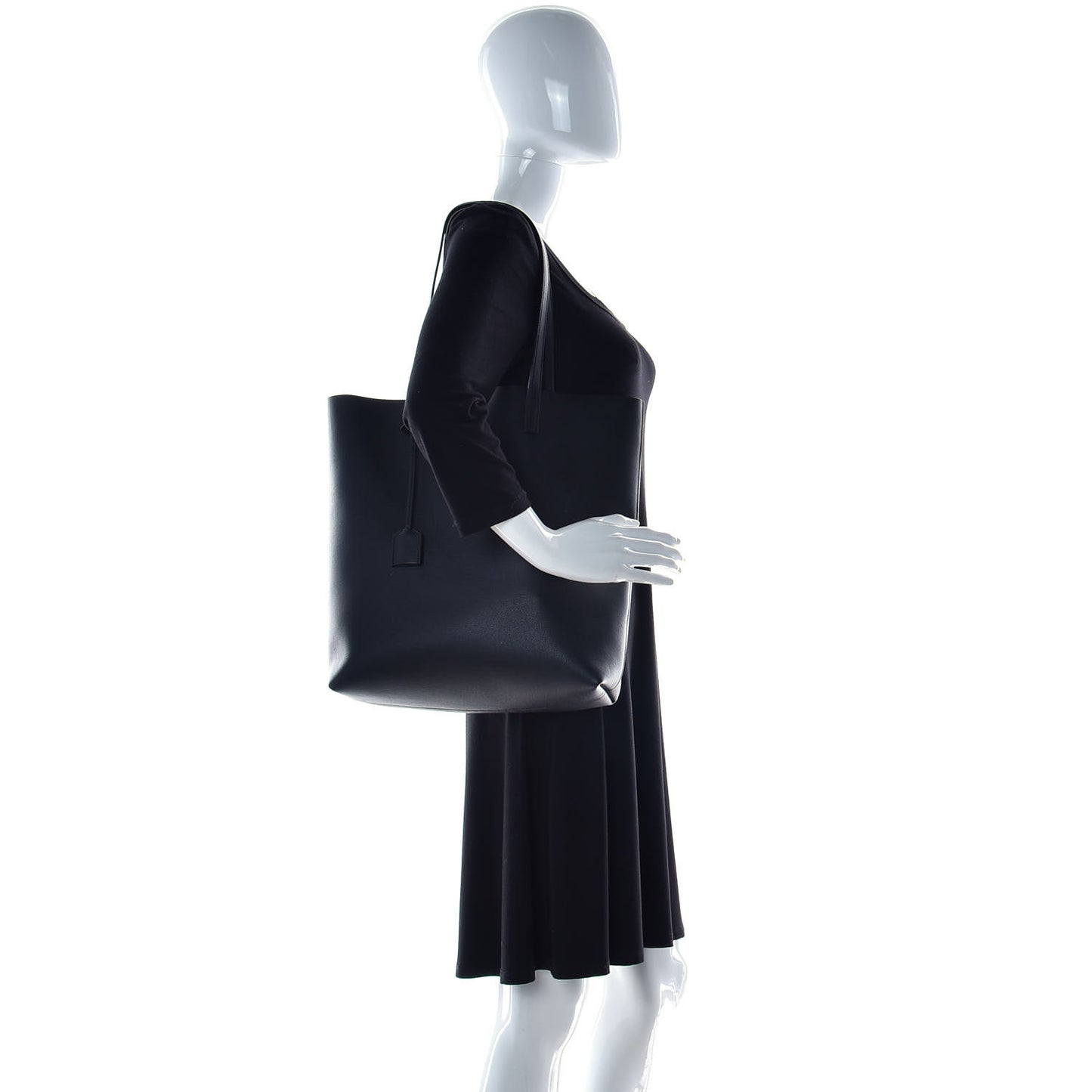 Calfskin North-South Shopping Tote Black