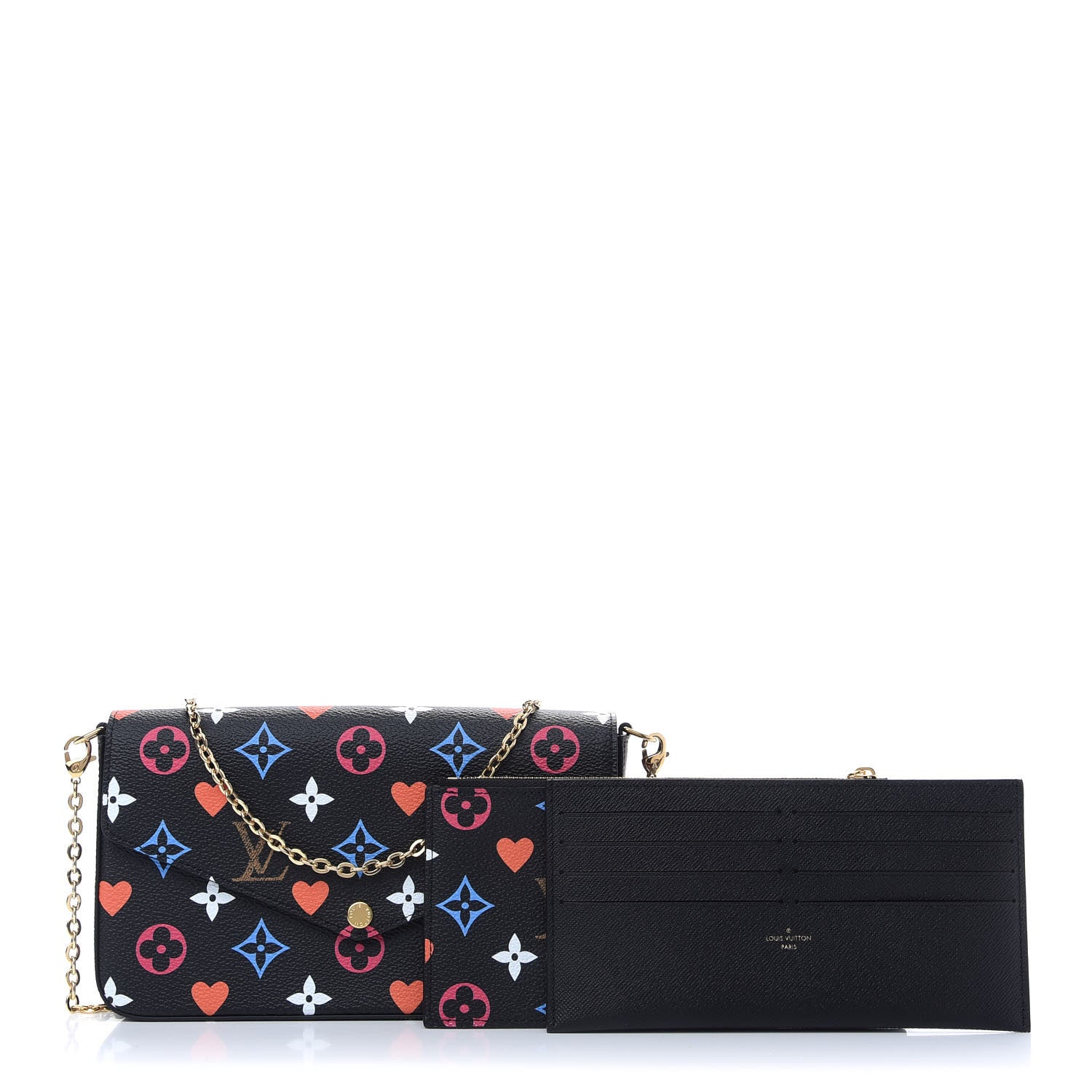 Louis Vuitton Game On Felicie Chain Wallet Black 1 of 11