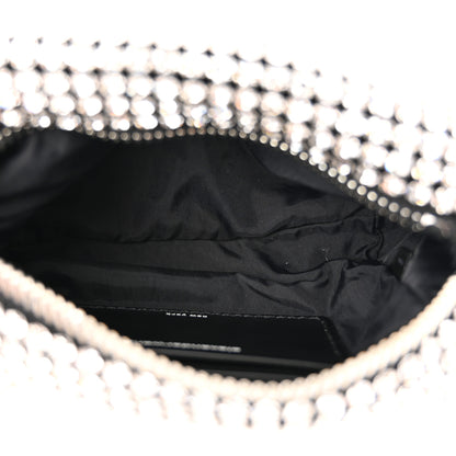 Alexander Wang Mesh Crystal Rhinestone Mini Heiress Pouch Black Silver 5 of 9