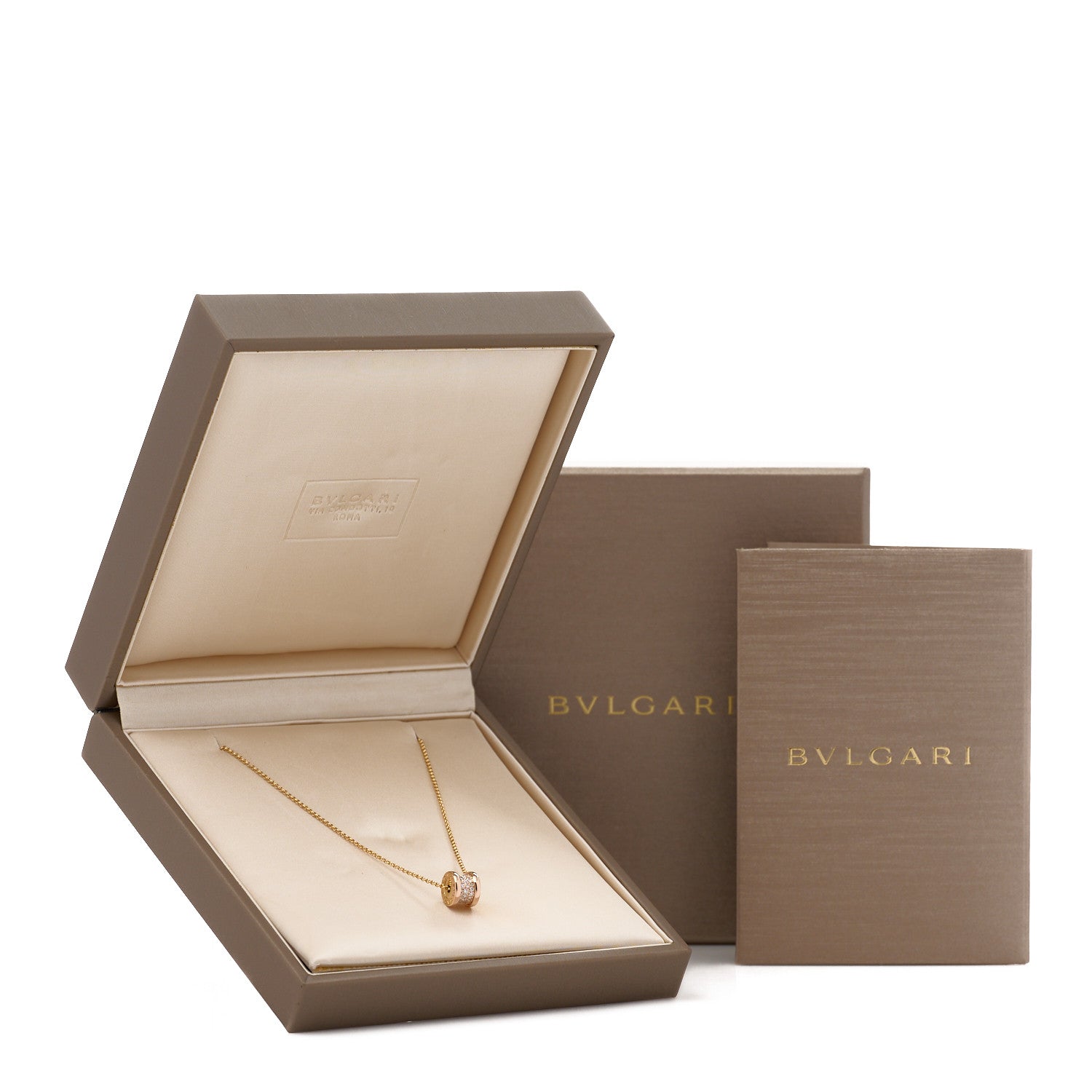 Bulgari 18K Rose Gold Diamond Small B.Zero1 Pave Pendant Necklace 6 of 6