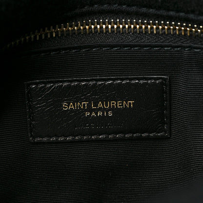 Saint Laurent Wool Jersey Quilted Medium Loulou Puffer Monogram Chain Black 7 of 7