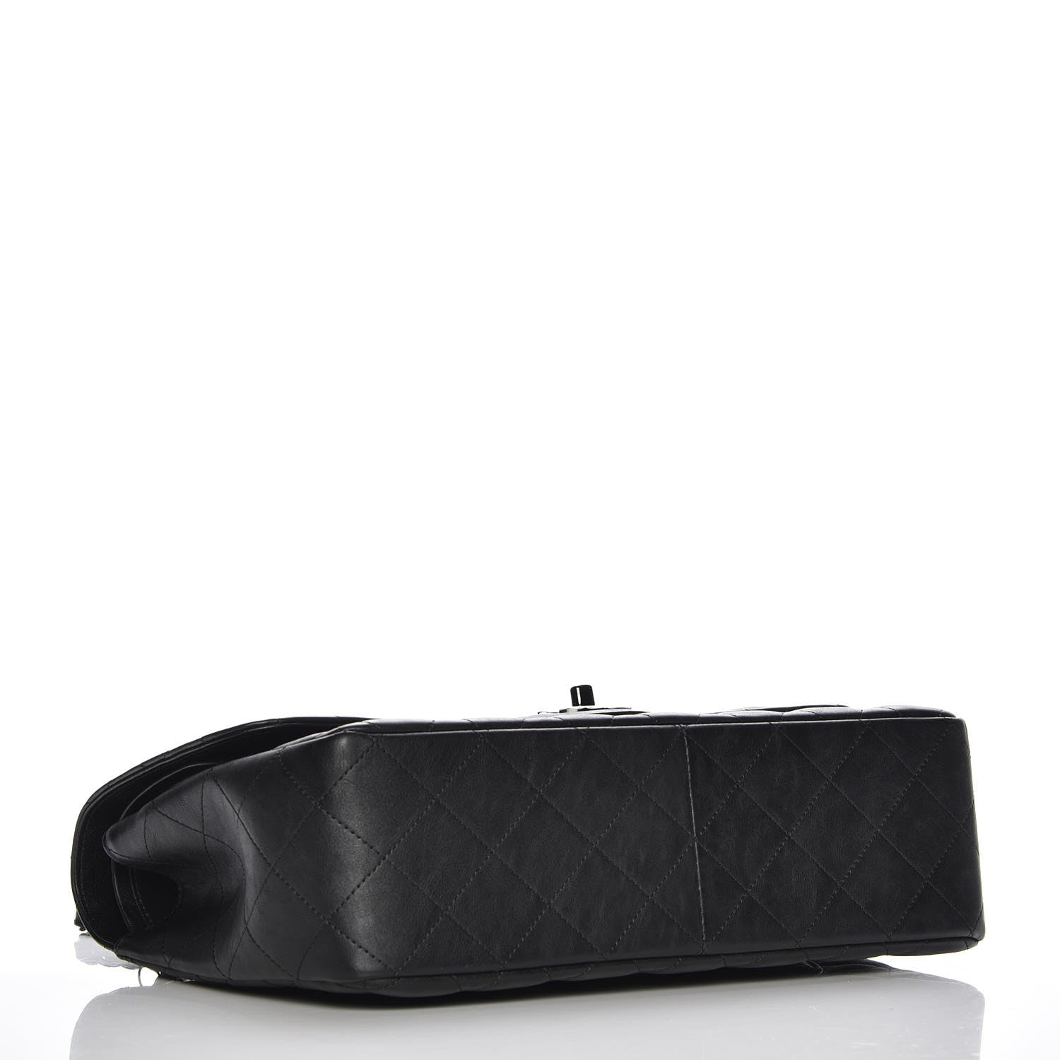 Chanel Crumpled Calfskin Quilted Jumbo Double Flap So Black 5 of 9