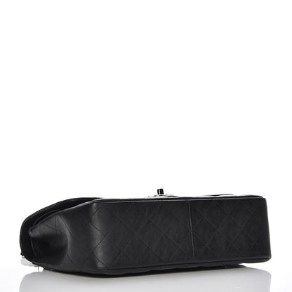 Chanel Crumpled Calfskin Quilted Jumbo Double Flap So Black 5 of 9