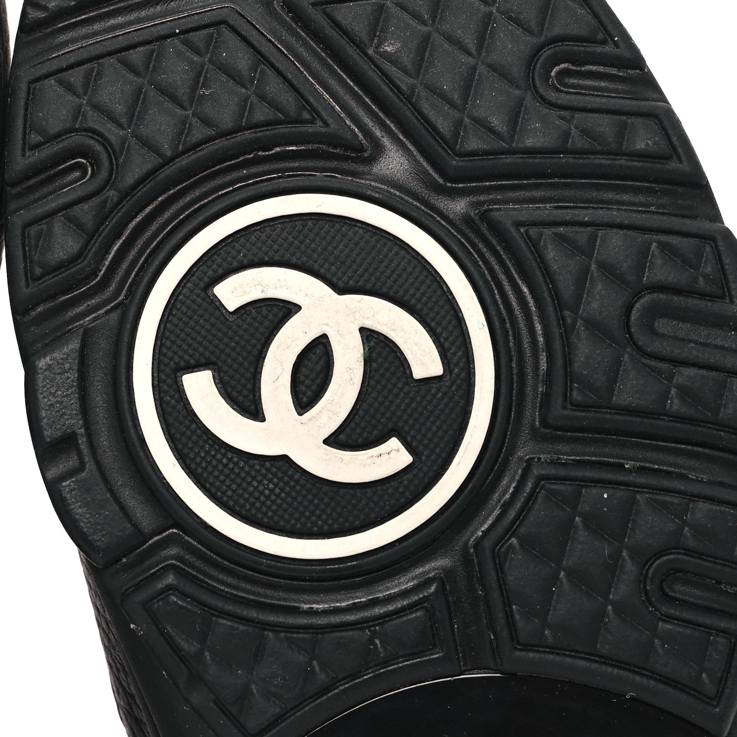 Chanel Mesh Suede Grained Calfskin Womens CC Sneakers 39 Black White 7 of 9