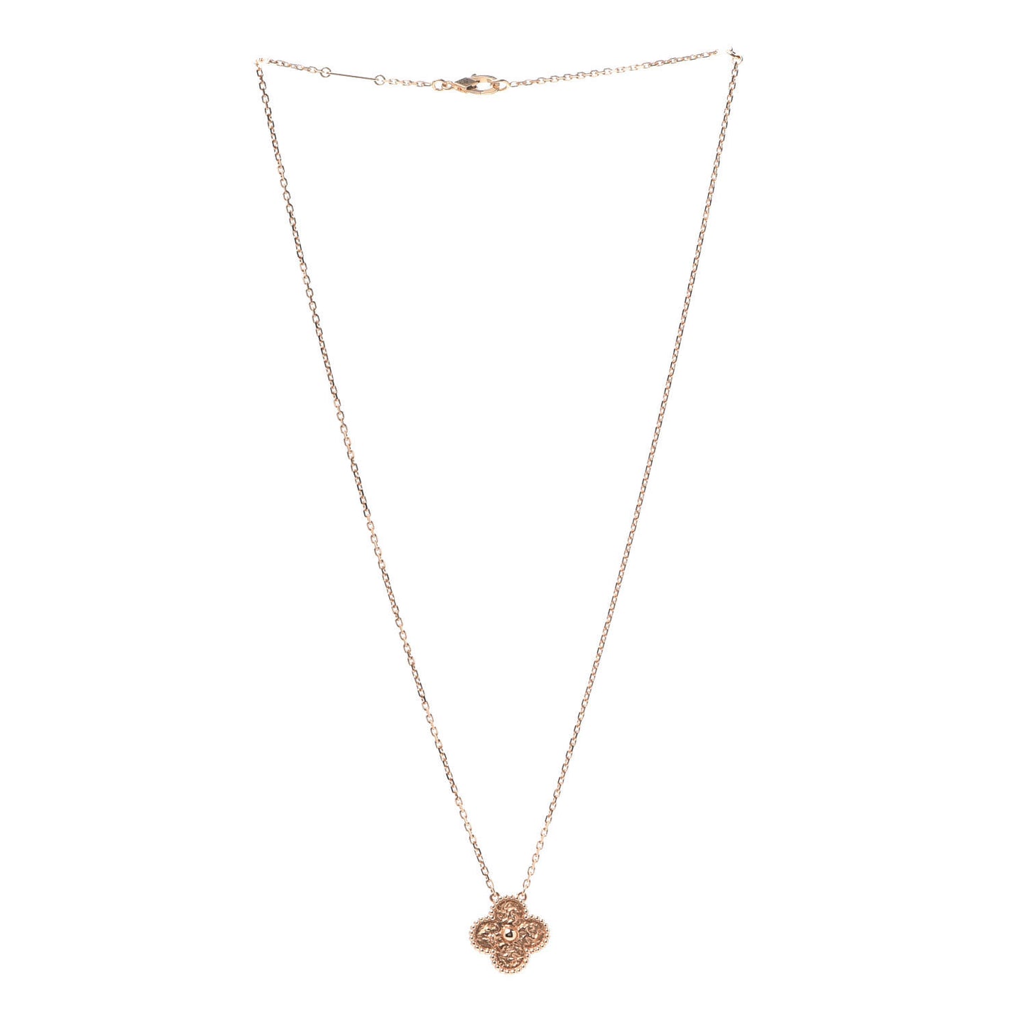 18K Rose Gold Vintage Alhambra Pendant Necklace