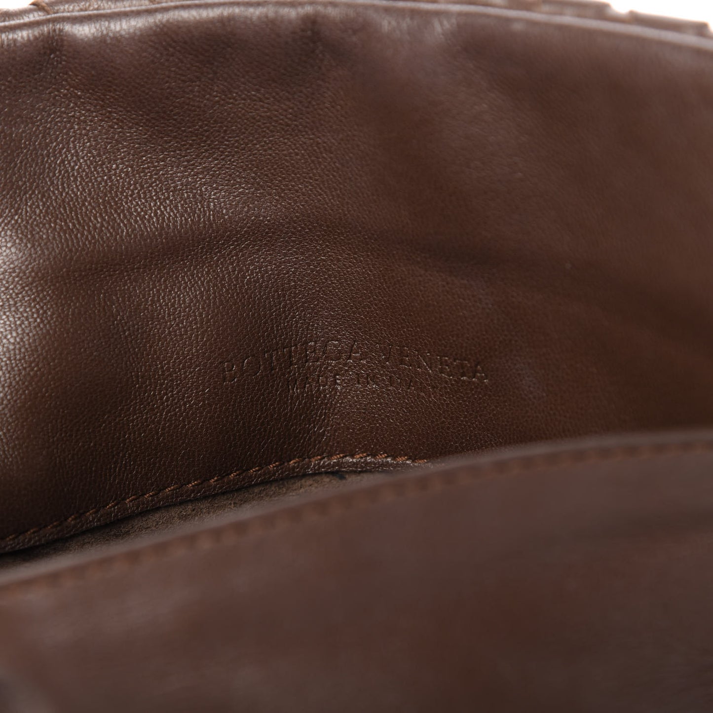 Nappa Intrecciato Small Chain Crossbody Ebano