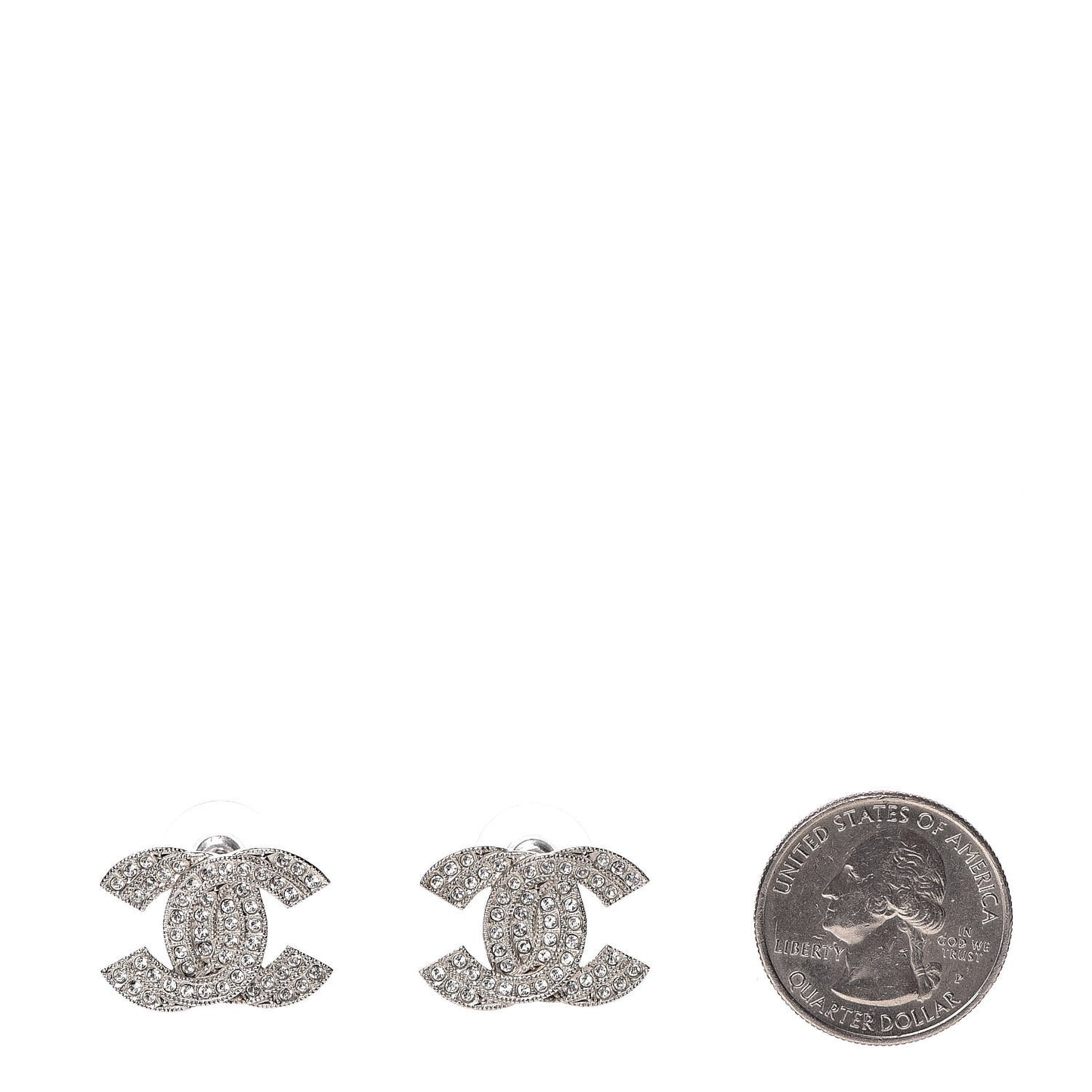 Crystal CC Earrings Silver