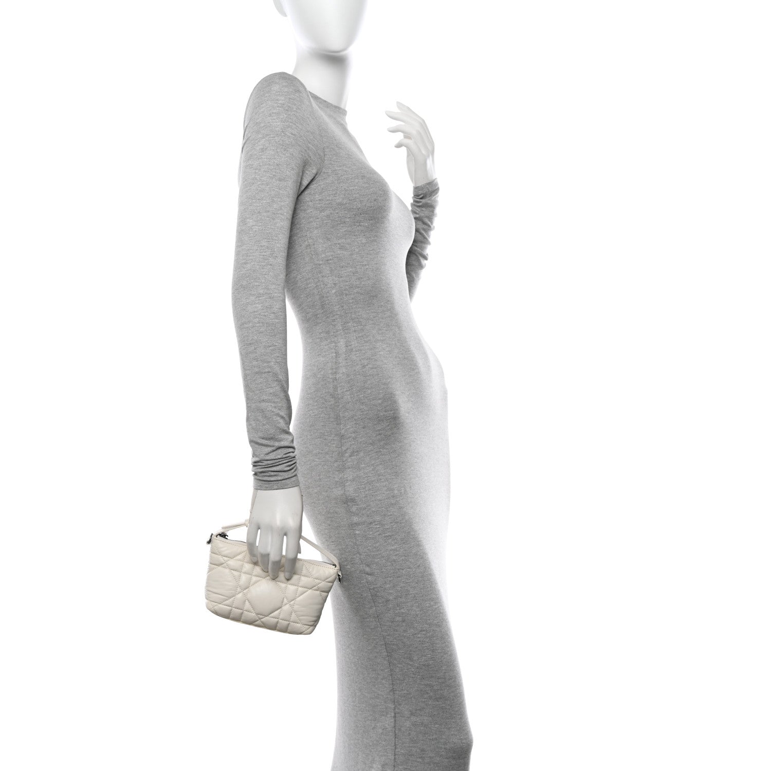 Christian Dior Calfskin Macrocannage Small Diortravel Nomad Pouch Latte 3 of 11