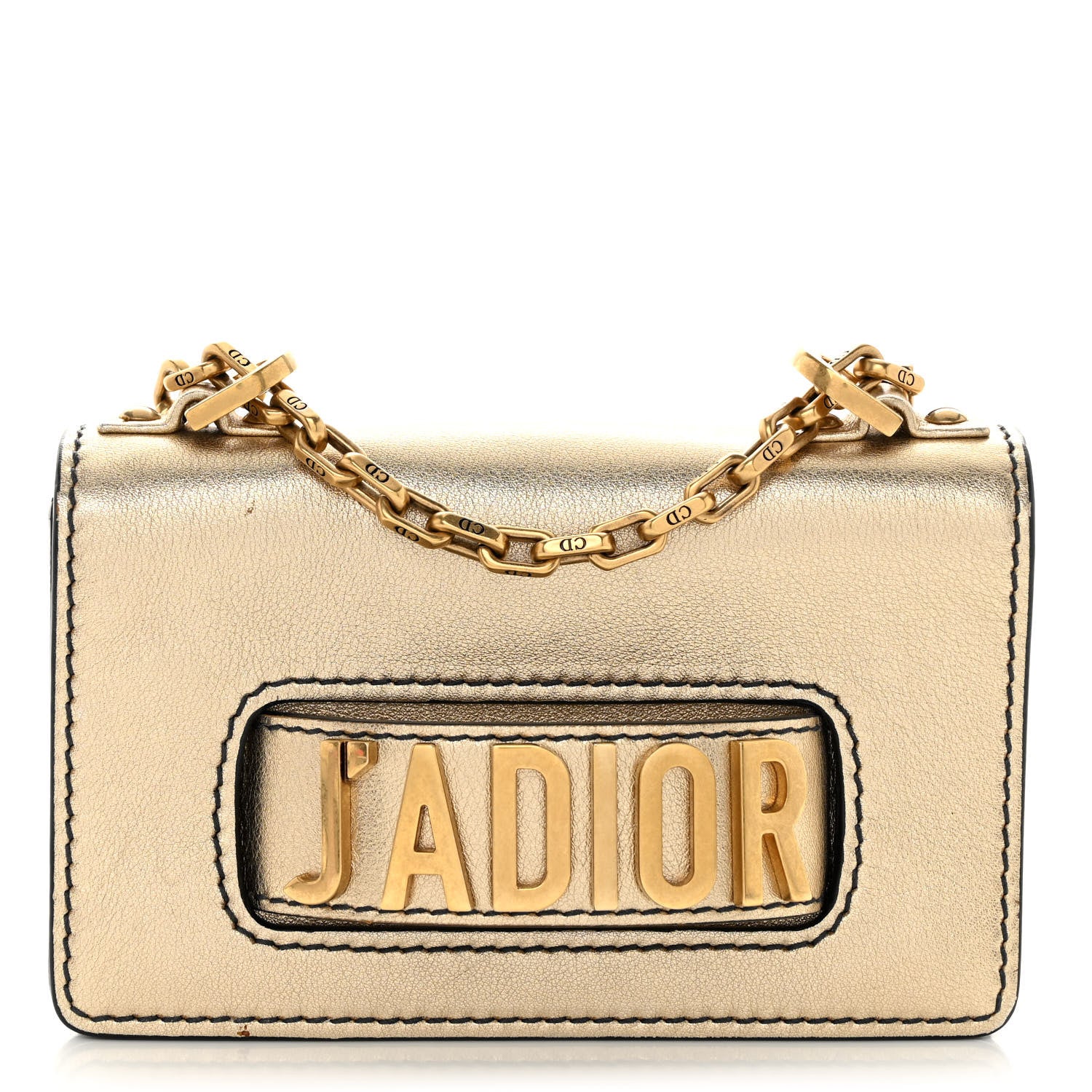 Christian Dior Metallic Calfskin J'Adior Mini Chain Flap Bag Gold 1 of 11