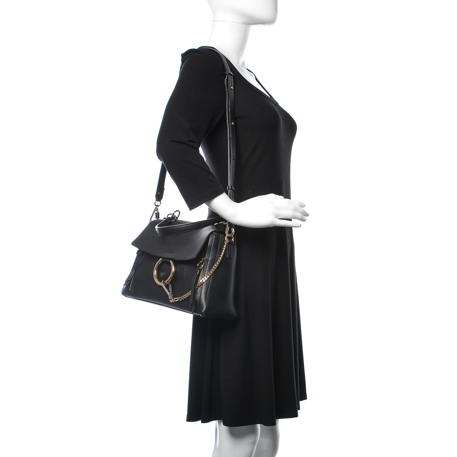 Chloe Calfskin Small Faye Day Shoulder Bag Black 2 of 15