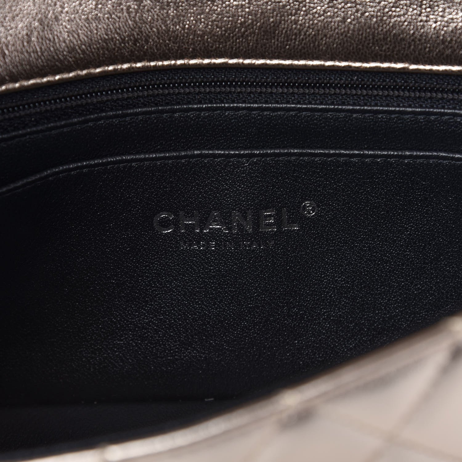 Chanel Metallic Lambskin Quilted Mini Rectangular Flap Gold Black 8 of 11