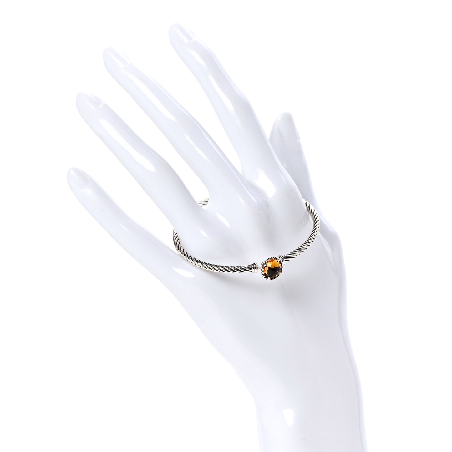Sterling Silver Citrine 3mm Chatelaine Bracelet