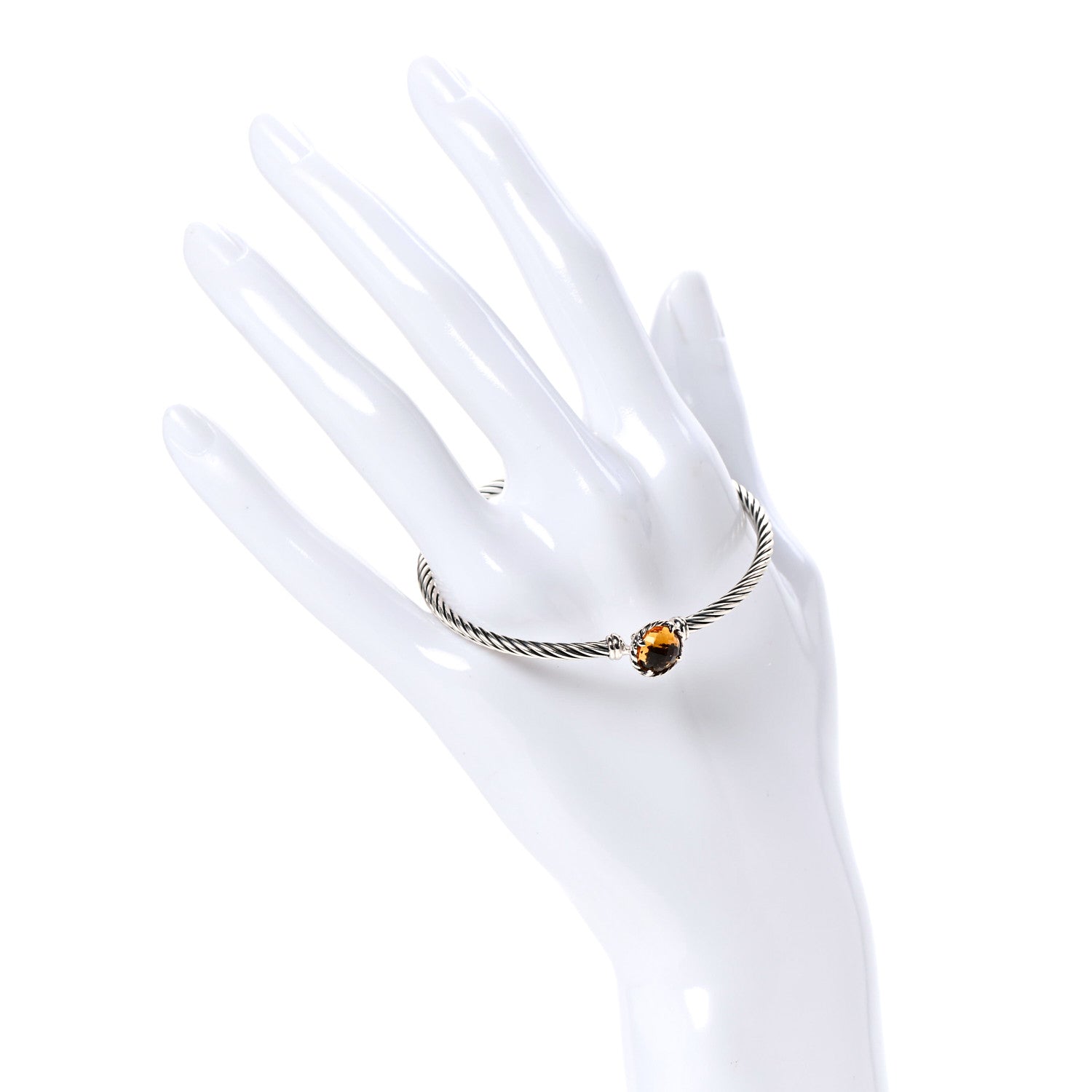 David Yurman Sterling Silver Citrine 3mm Chatelaine Bracelet 2 of 4