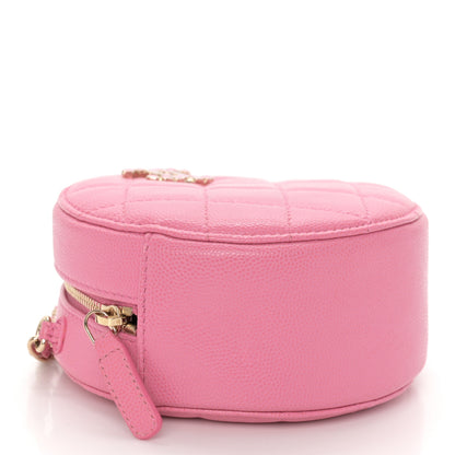 Chanel Caviar Quilted Gripoix CC Round Clutch With Chain Pink 4 of 11