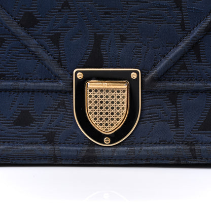 Christian Dior Jacquard Floral Medium Diorama Flap Bag Blue 8 of 12
