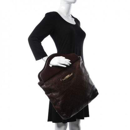 Gucci Guccissima Large Punch Top Handle Tote Dark Brown 2 of 15