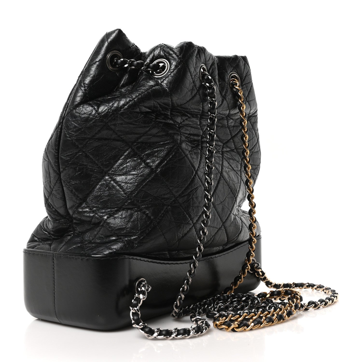 Chanel Aged Calfskin Quilted Gabrielle Backpack Black Black 3 of 10