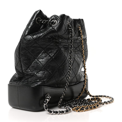 Chanel Aged Calfskin Quilted Gabrielle Backpack Black Black 3 of 10