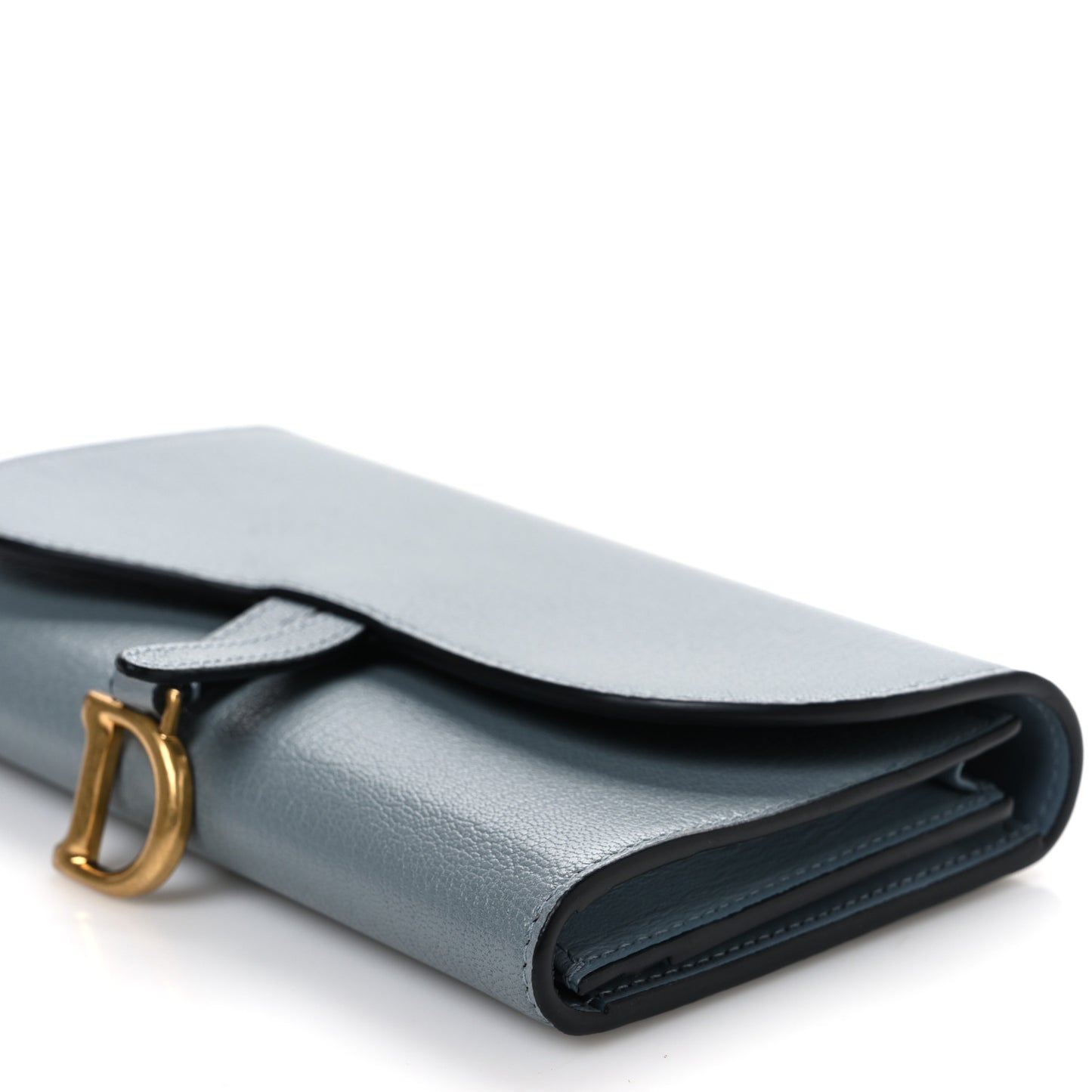 Goatskin Saddle Wallet Cloud Blue