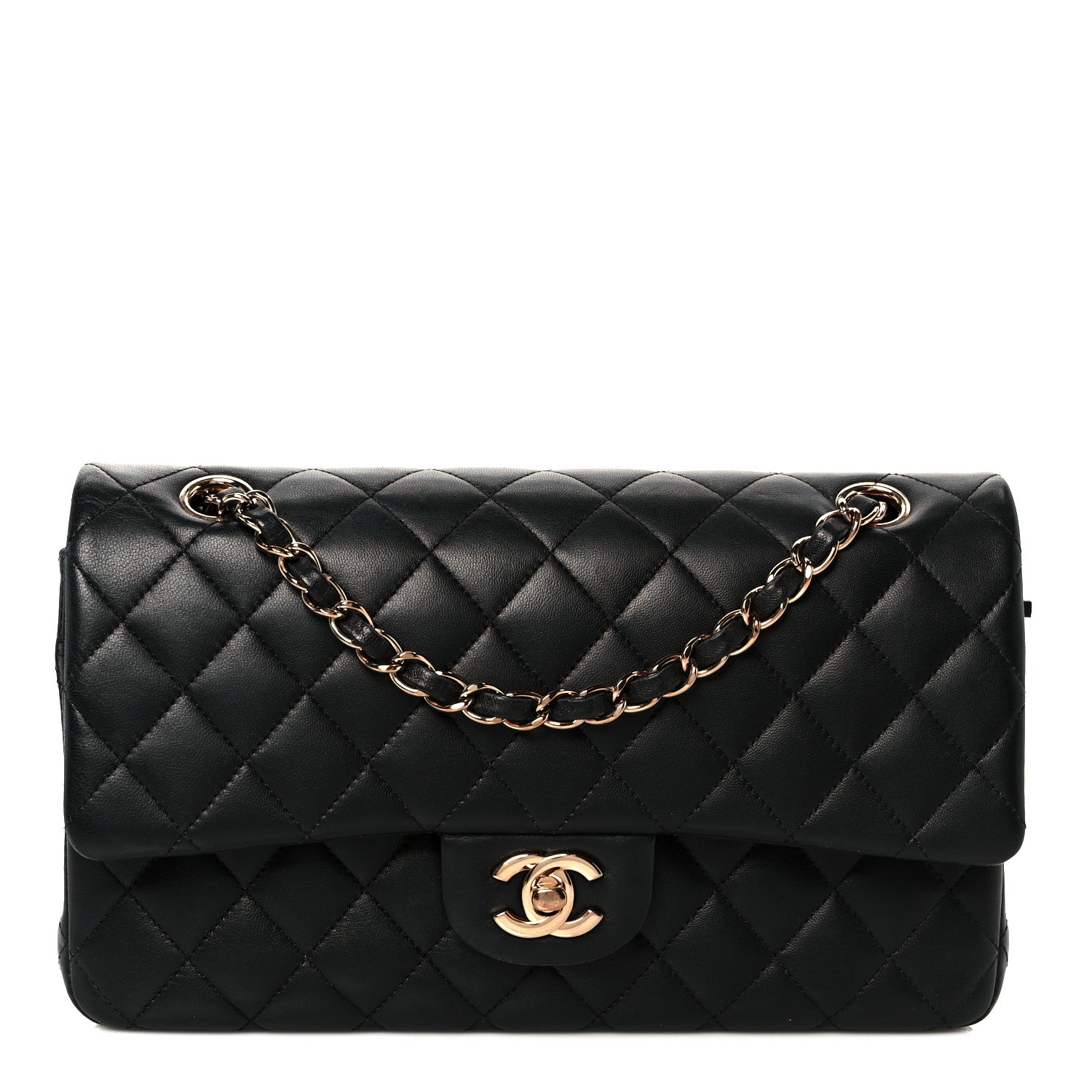 Chanel Lambskin Quilted Medium Double Flap Black 1 of 12