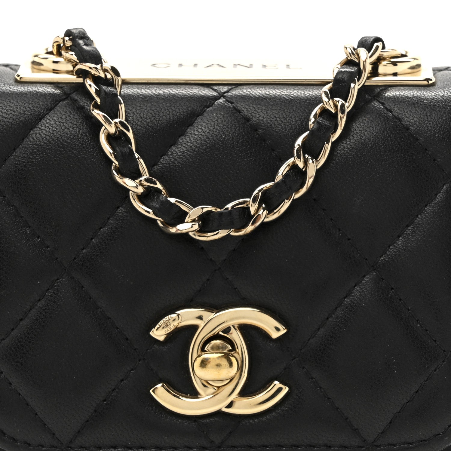 Chanel Lambskin Quilted Mini Trendy CC Chain Wallet Black 8 of 12
