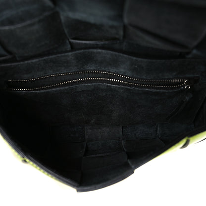 Bottega Veneta Metallic Crushed Calfskin Maxi Intrecciato Cassette Crossbody Bag Chlorophyll 5 of 9