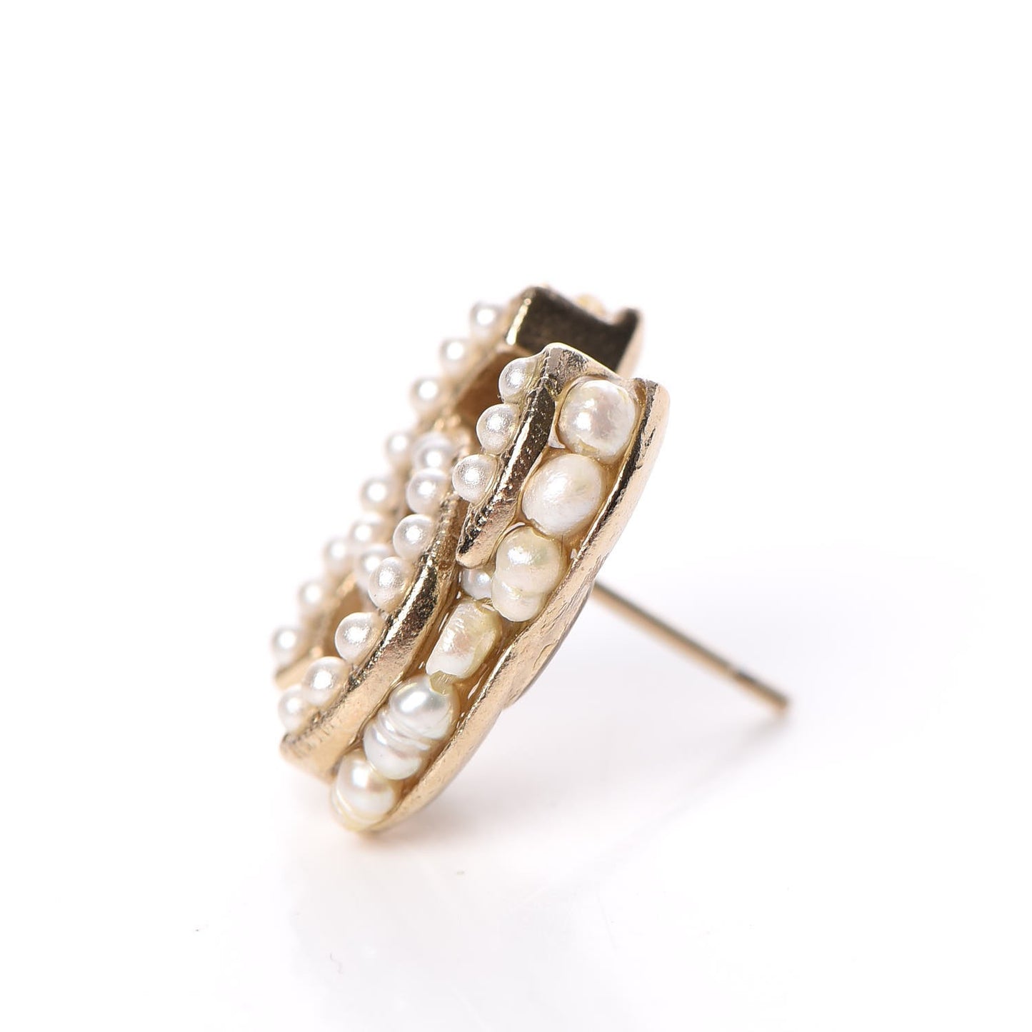 Pearl CC Earrings Light Gold