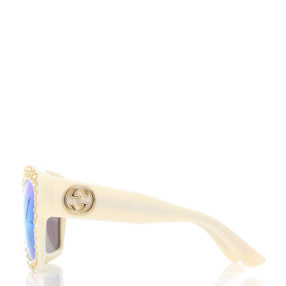 Gucci Square Frame Star Sunglasses GG 3870/S Ivory Gold 3 of 7