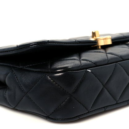 Chanel Lambskin Quilted  Pearl  Flap Black 9 of 10