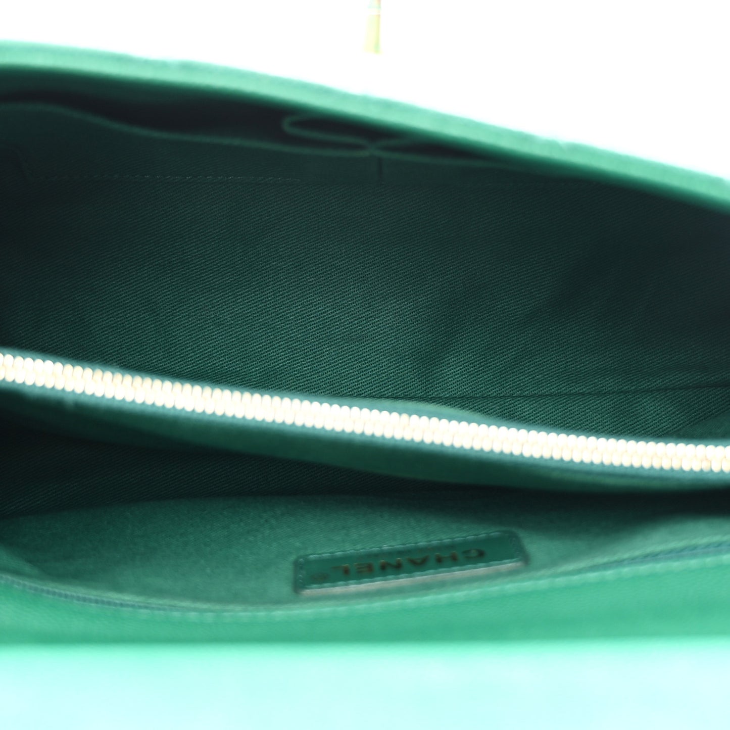Caviar Quilted Small Coco Handle Flap Green