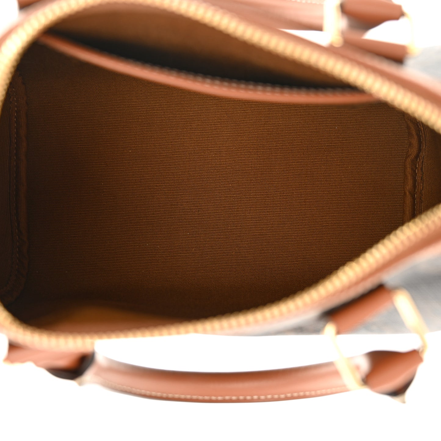 Triomphe Canvas Calfskin Small Boston Bag Tan
