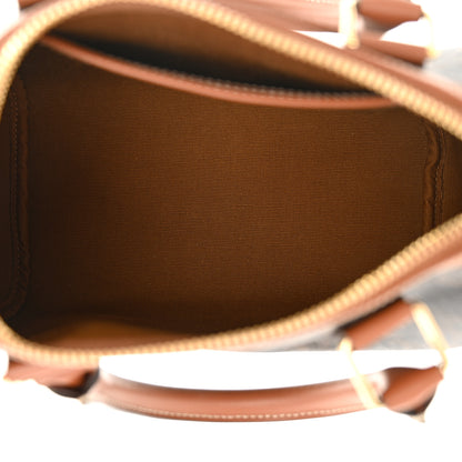 Celine Triomphe Canvas Calfskin Small Boston Bag Tan 5 of 10