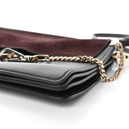 Chloe Calfskin Suede Medium Faye Shoulder Bag Carbon Brown 9 of 9