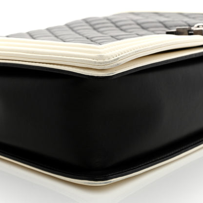 Chanel Lambskin Quilted Large Boy Flap Black White 9 of 13