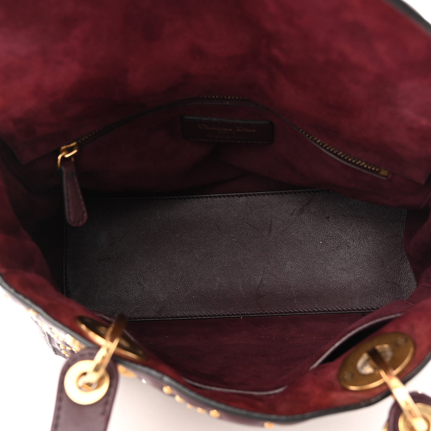 Christian Dior Calfskin Cannage Studded Medium Supple Lady Dior Deep Amaranth 5 of 9