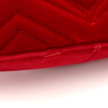 Gucci Velvet Matelasse Mini GG Marmont Shoulder Bag Hibiscus Red 11 of 11