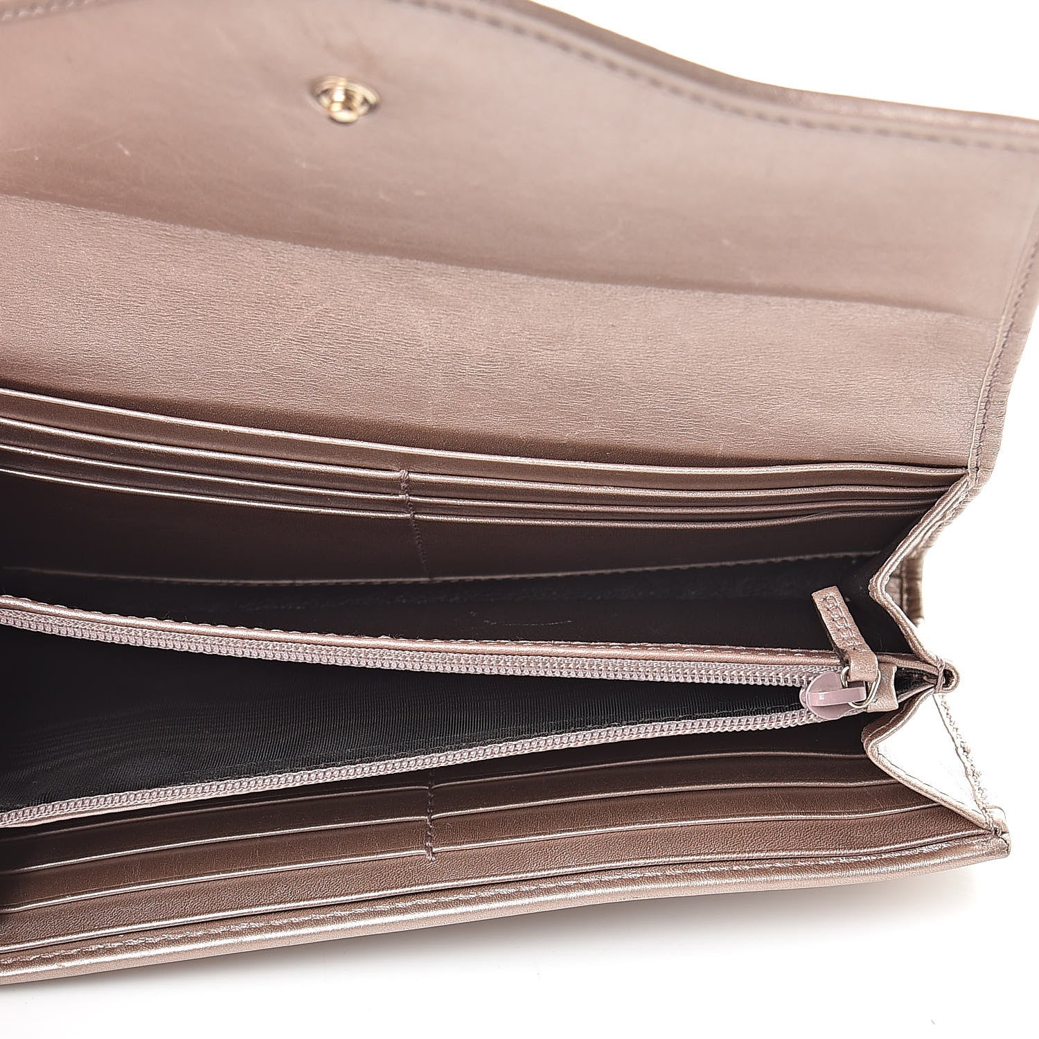 Gucci Metallic Soft Microguccissima Sukey Continental Wallet Dark Cipria 5 of 14