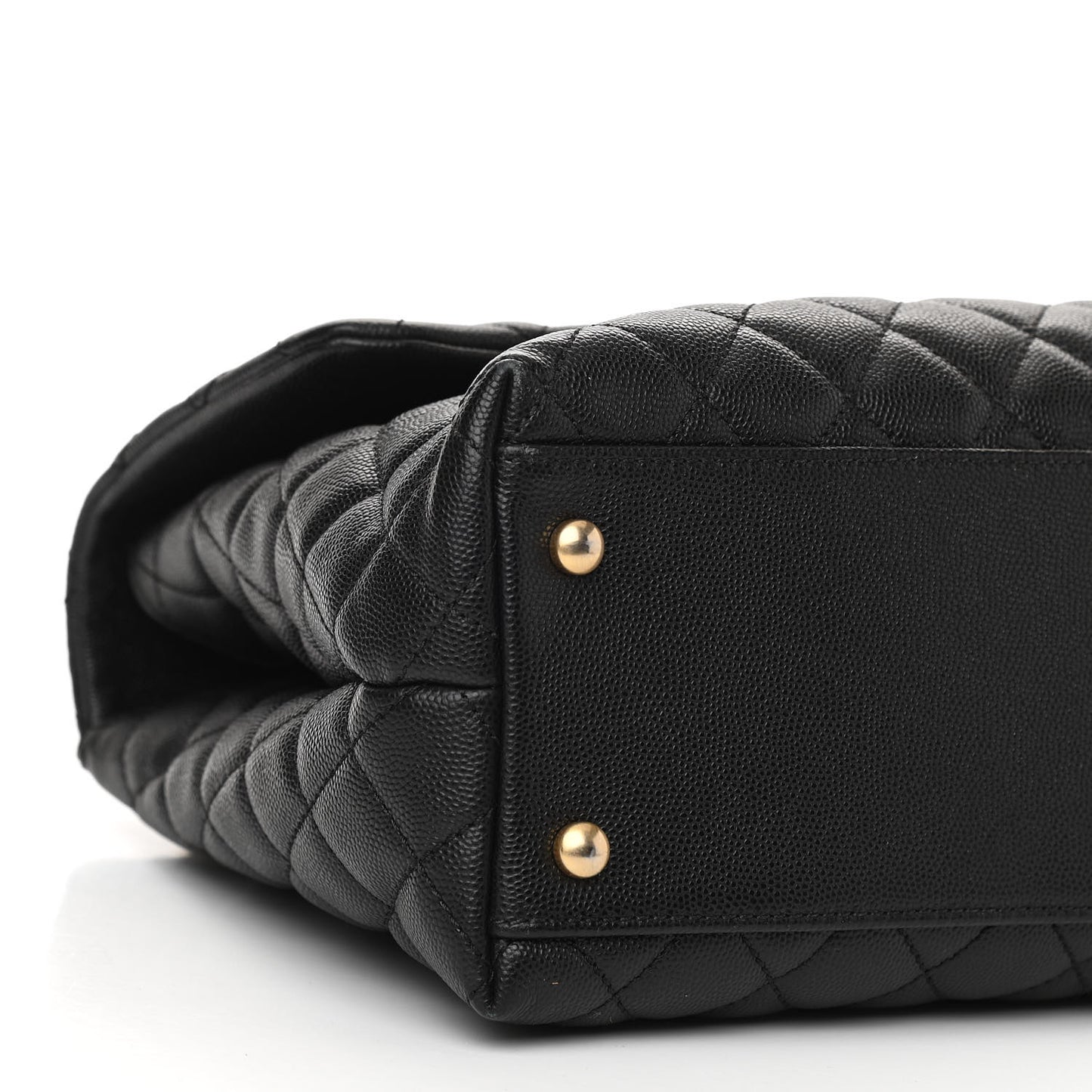 Caviar Quilted Medium Coco Handle Flap Black