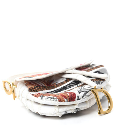 Christian Dior Canvas Embroidered Camouflage Flowers Saddle Bag Latte Multicolor 4 of 12
