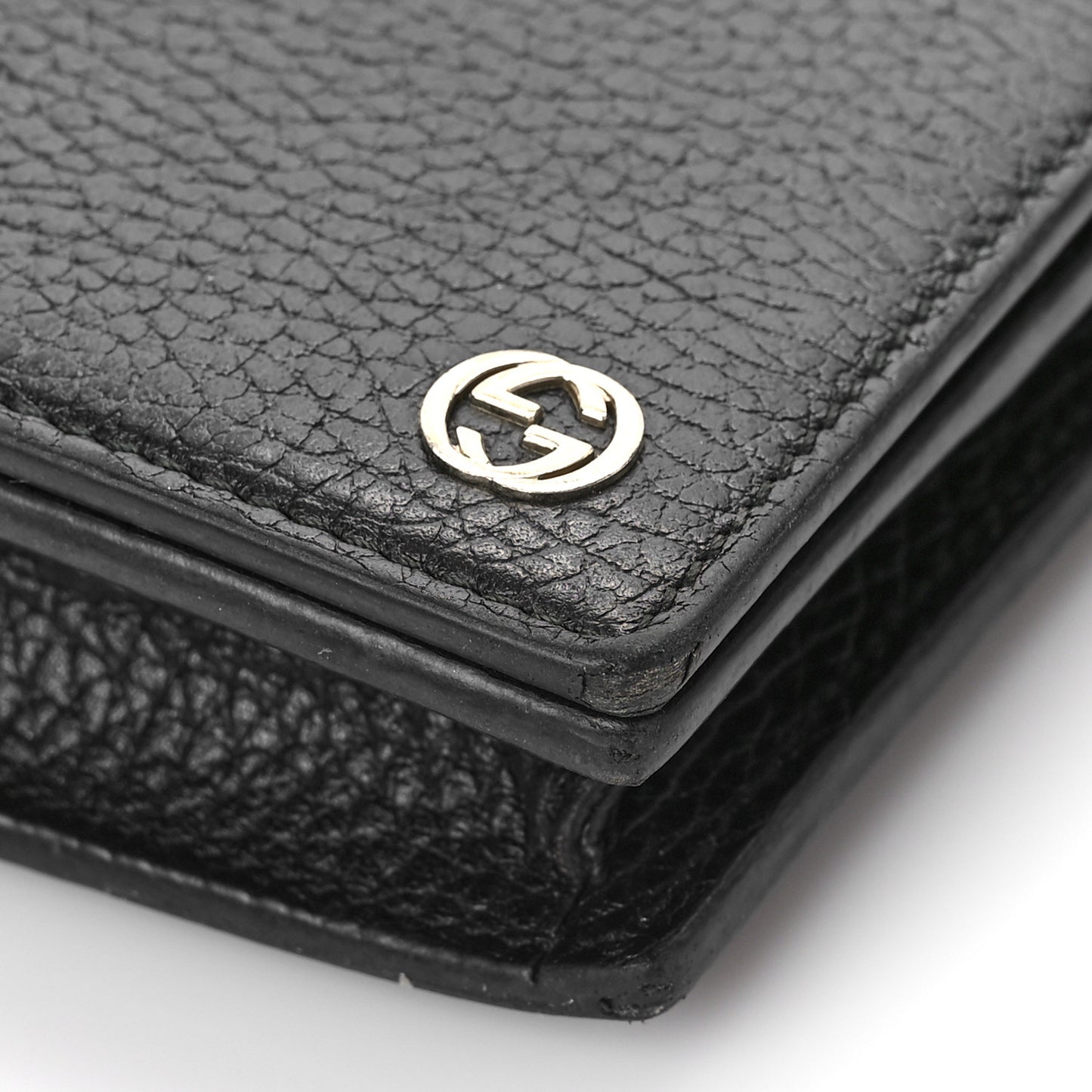 Dollar Calfskin Medium Betty Chain Wallet Black