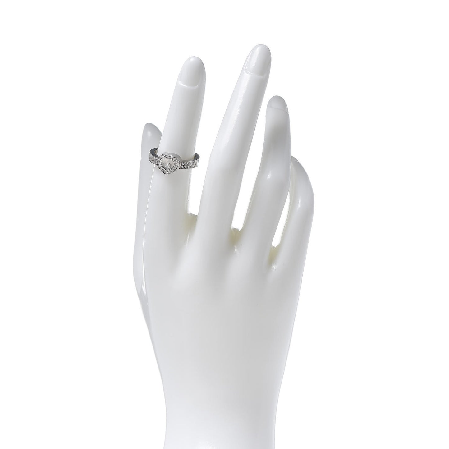 18K White Gold Diamond Happy Heart Ring 53 6.25