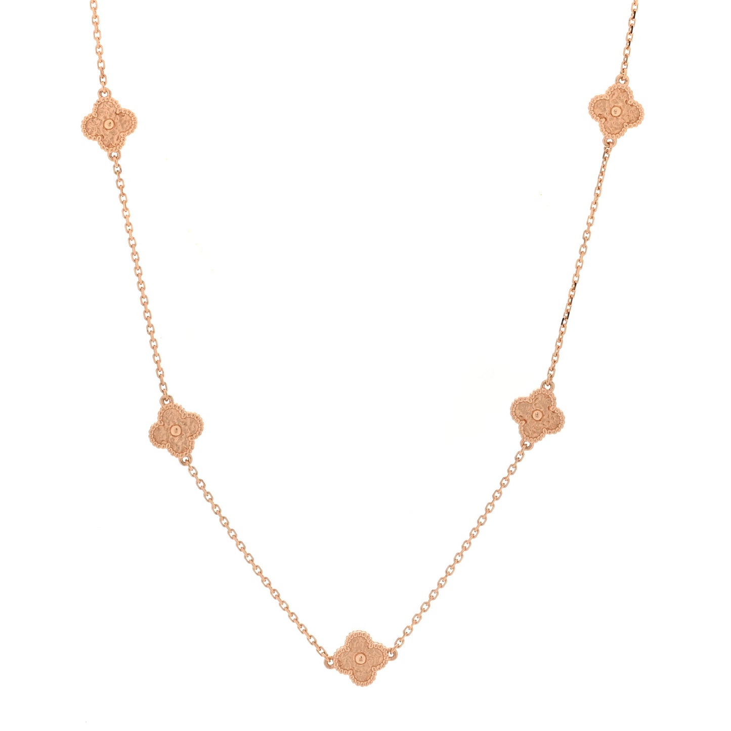 18K Rose Gold 16 Motifs Sweet Alhambra Necklace