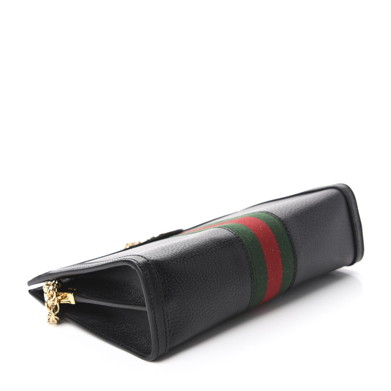 Gucci Calfskin GG Web Small Ophidia Chain Shoulder Bag Black 4 of 10