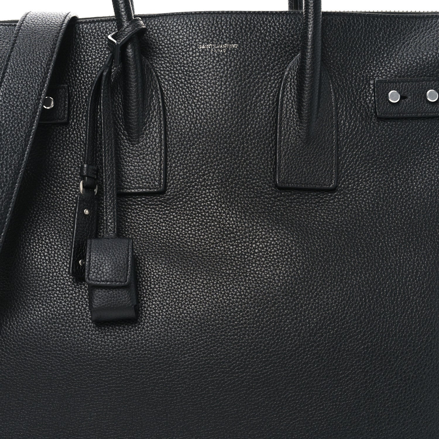 Saint Laurent Grained Calfskin Sac De Jour Souple North South Tote Black 7 of 9