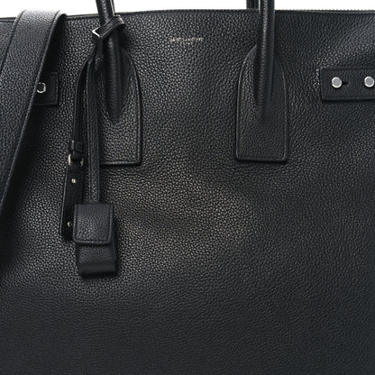 Saint Laurent Grained Calfskin Sac De Jour Souple North South Tote Black 7 of 9
